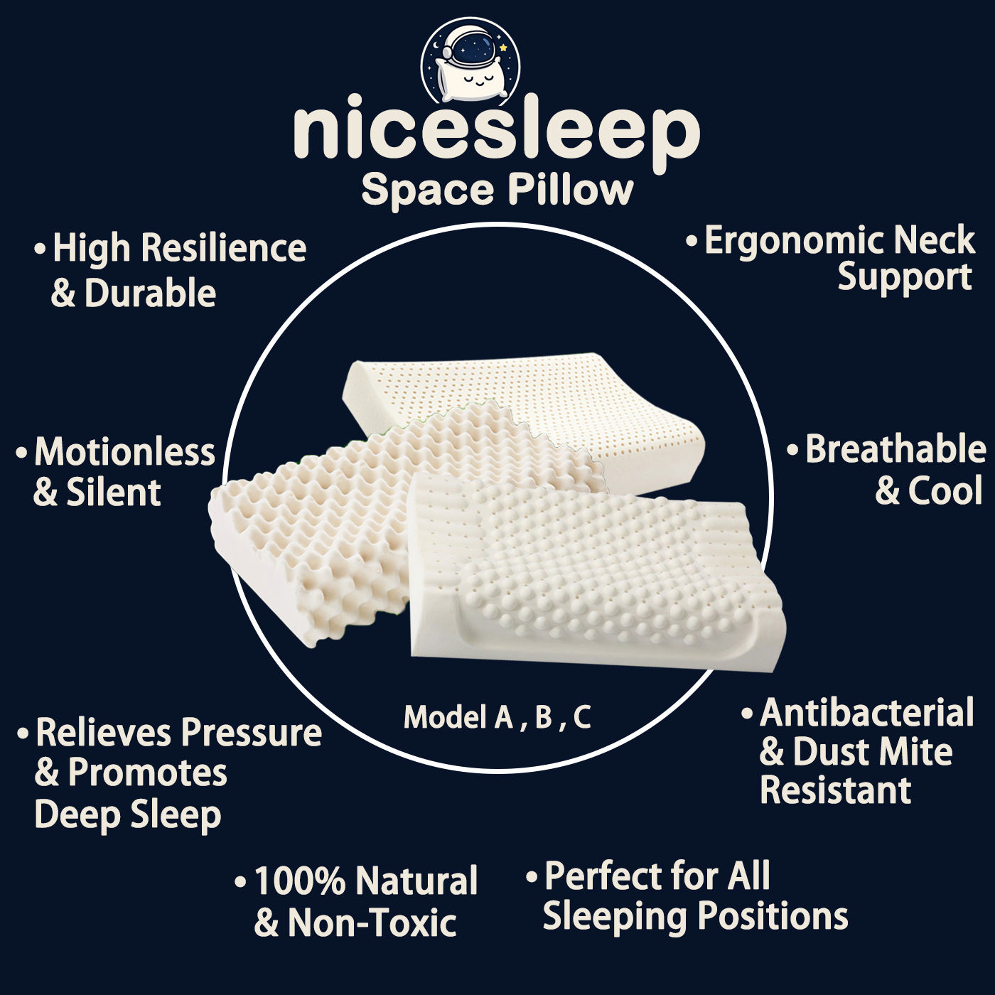 Durian-Spike Support Latex Pillow – Model B✨Special Deal: discount on first pillow + second one is HALF PRICE